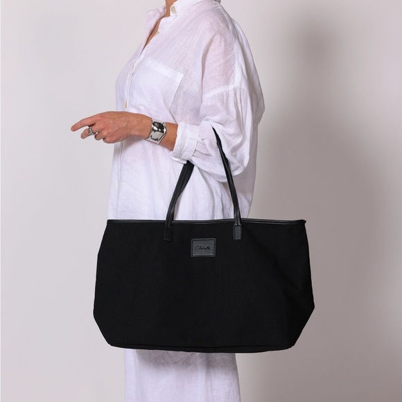 Cleobella Black Canvas Tote Bag - Picture 2 of 7